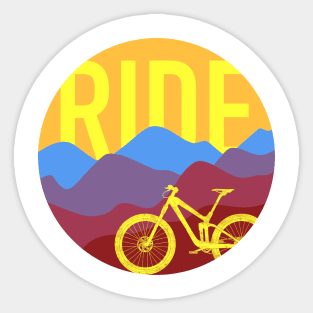 Ride MTB - Mountain Bike Vintage Colors Sticker